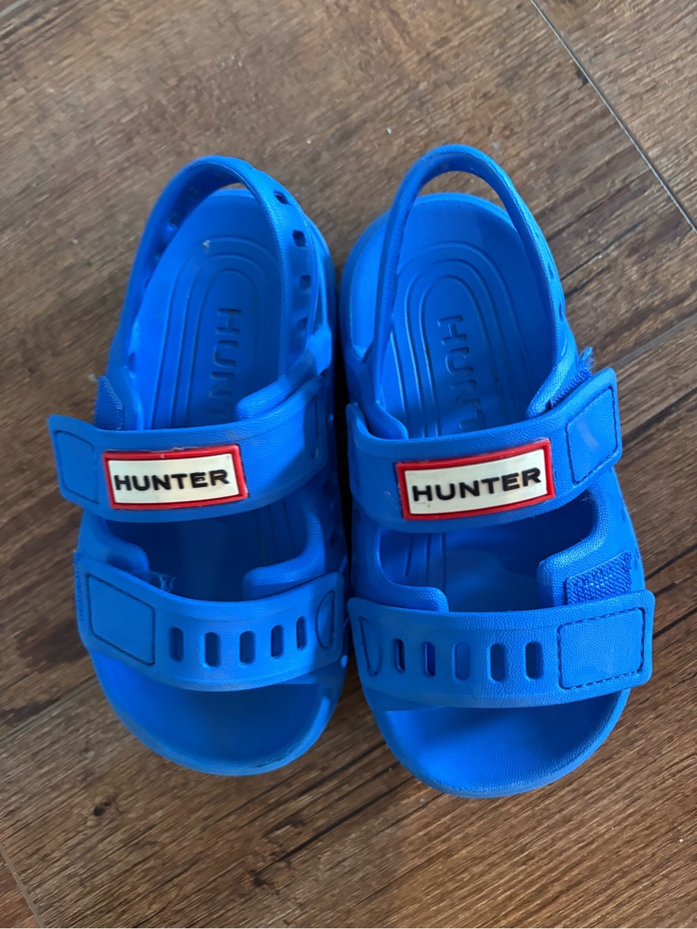 Hunter Kids Bright Blue Adjustable Strap Sandals